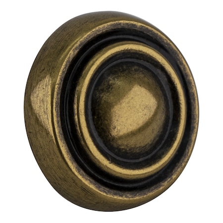 Amerock Sterling Traditions Mushroom Kitchen Cabinet Knob 1-1/4 in. Diameter Burnished Brass BP1306O77